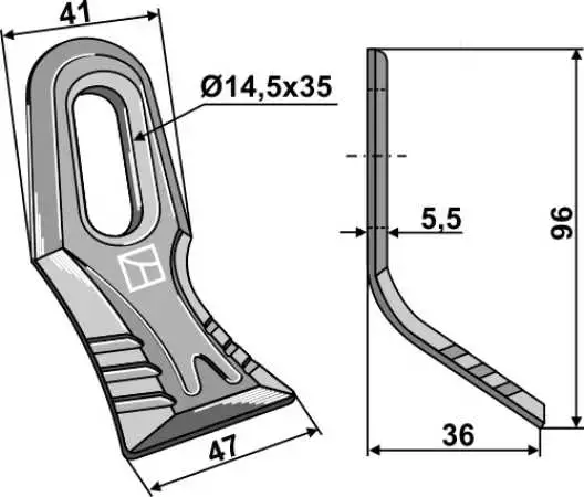 Y-Messer 96x41mm